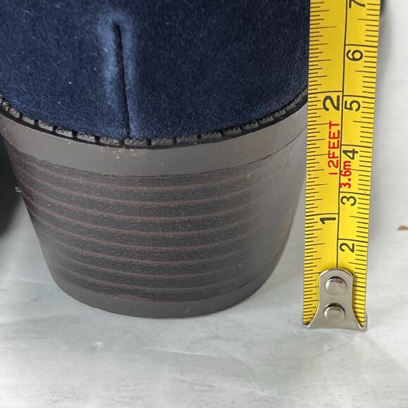 Vionic Roseland Water Repellent Suede Chunky Heel Boots Navy Women's 11 NWB - Picture 8 of 11